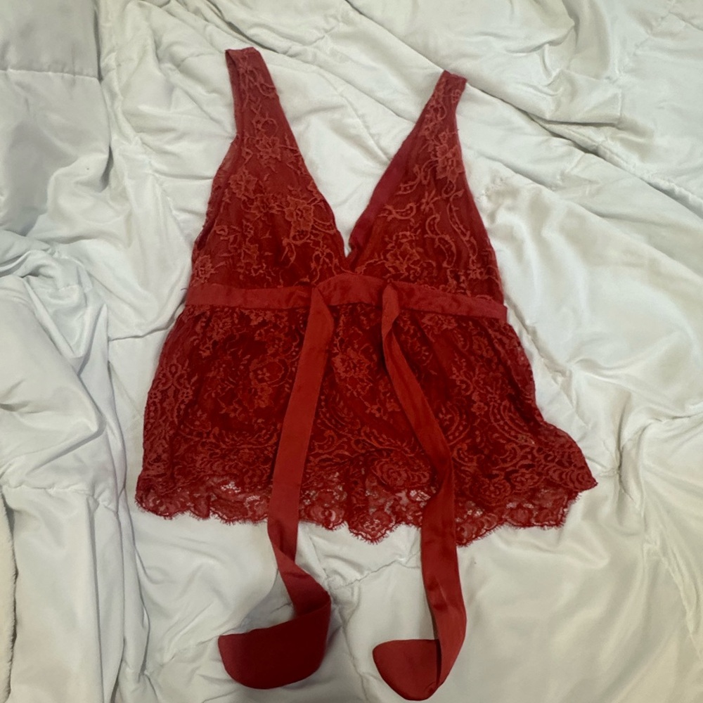 Pink babydoll bow tie free people top